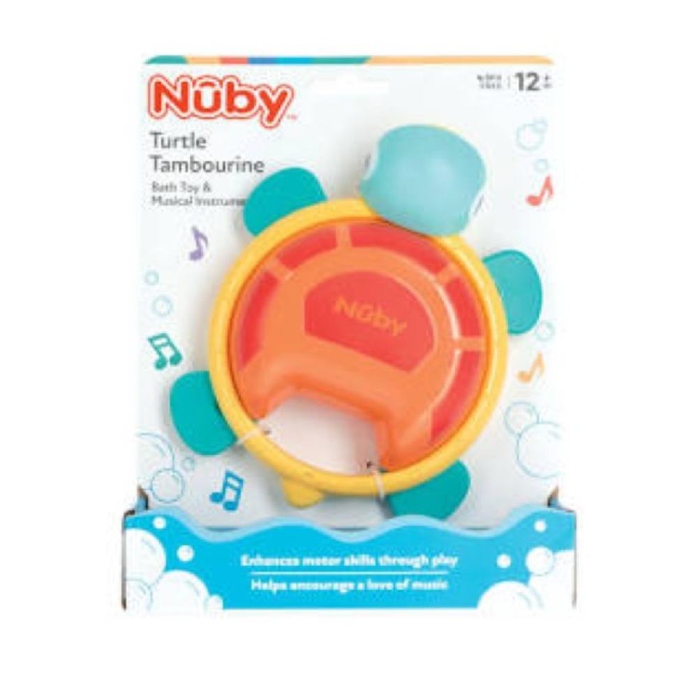Turtle Tambourine Bath Toy - Orange and Blue